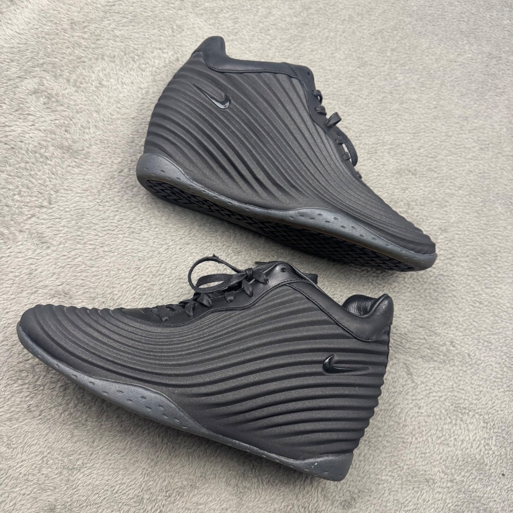 Nike Lunar Elite Sky Hi Women 10 Black Excellent Wedge Sneaker 727990-001 Ribbed